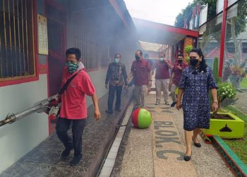Fogging Dilakukan di Lapas Narkotika Klas IIA Bandar Lampung untuk Antisipasi DBD