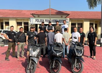 Empat Pelaku Curanmor Ditangkap Polisi Saat Santap Makan di Pringsewu