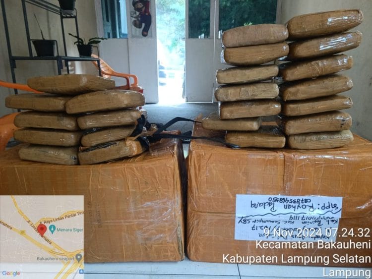 Tim Terpadu Seaport Interdiction Bakauheni Gagalkan Penyelundupan 23 Paket Ganja dari Ekspedisi