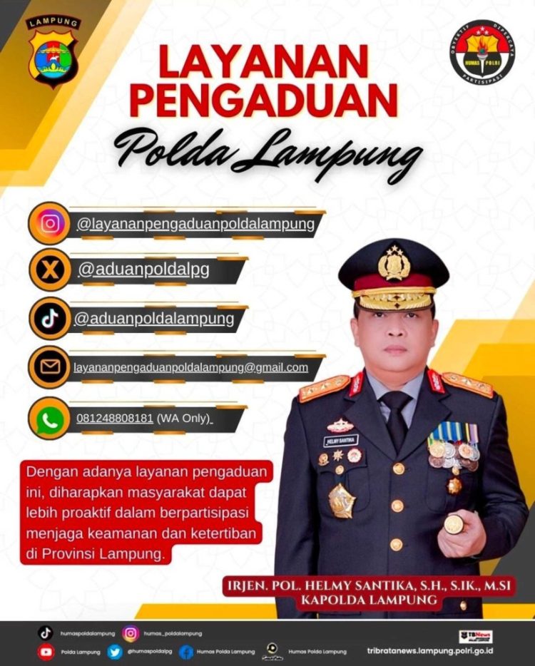 Polda Lampung Perkuat Layanan Pengaduan Digital 24 Jam untuk Masyarakat