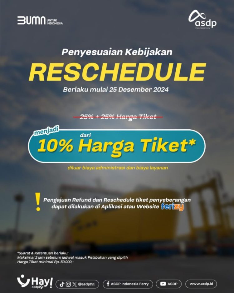ASDP Permudah Refund dan Reschedule Tiket, Perjalanan Jadi Makin Fleksibel!