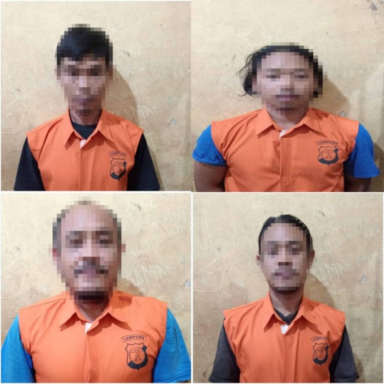 Polsek Jati Agung Tangkap Empat Pelaku Pencurian Ternak