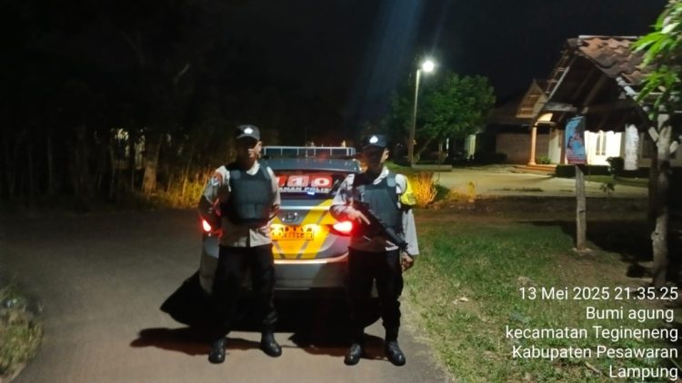 Jaga Malam Tegineneng, Polisi Gelar Patroli Hunting Cegah C3 dan Kejahatan Jalanan