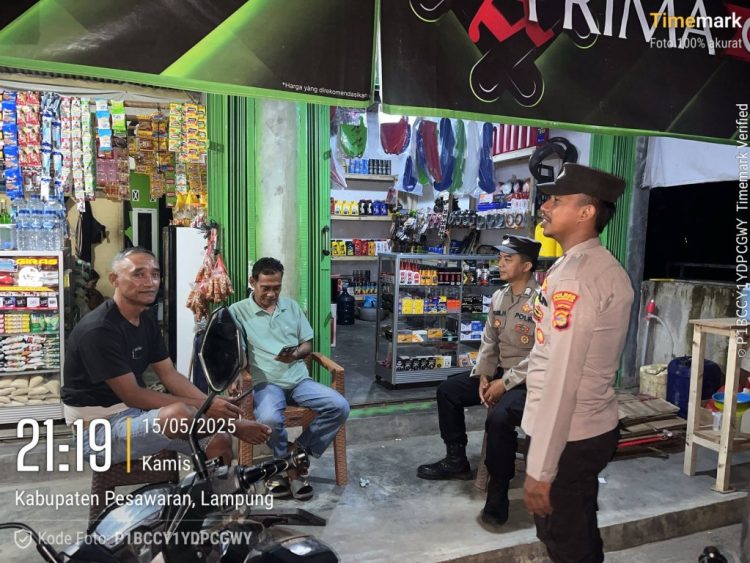 Polsek Padang Cermin Sisir Jalur Rawan Way Ratai, Wujudkan Malam Aman untuk Warga