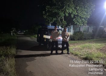 Patroli Malam Polsek Kedondong Sisir Titik Rawan, Cegah Kejahatan Jalanan di Pesawaran
