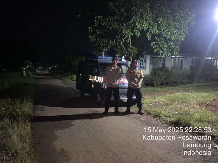 Patroli Malam Polsek Kedondong Sisir Titik Rawan, Cegah Kejahatan Jalanan di Pesawaran