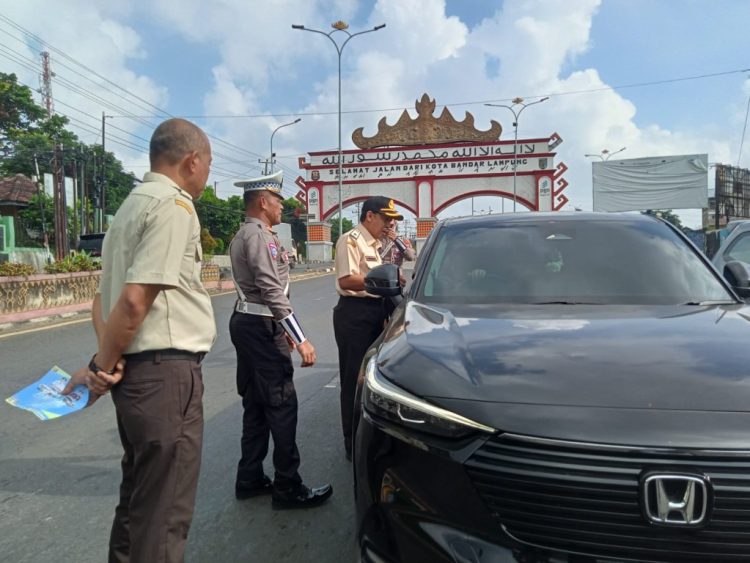 Samsat Wilayah 1 Rajabasa Gelar Razia Gabungan, Tertibkan Pajak Kendaraan di Dua Titik