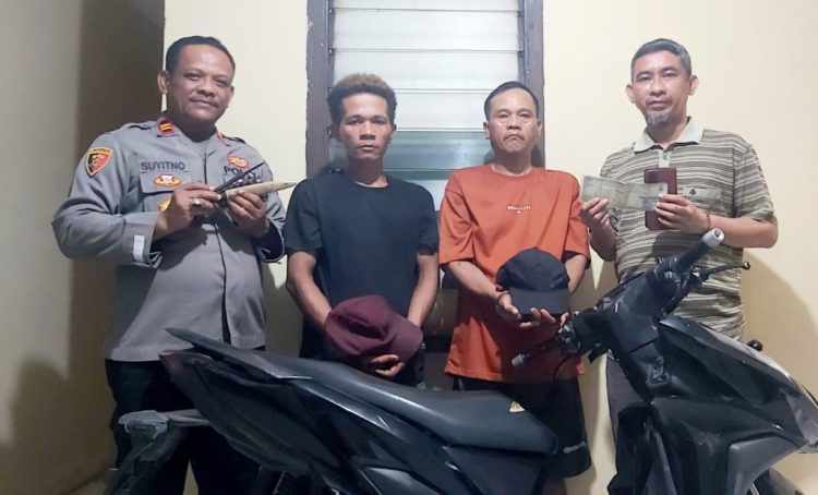 Polsek Palas Tangkap Dua Residivis Curanmor di Kebun Jagung, Barang Bukti Sajam dan Kunci T Diamankan