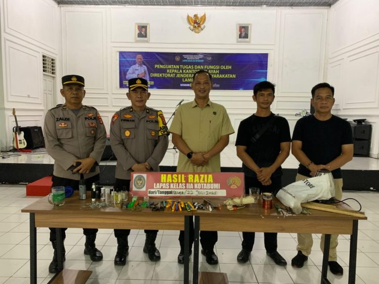 Perkuat Keamanan Lapas, Ditjenpas Lampung dan Polres Lampura Gelar Sidak Malam di Kotabumi
