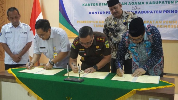 Tiga Lembaga di Pringsewu Sepakat Bentuk Tim Terpadu, Percepat Sertifikasi Tanah Wakaf