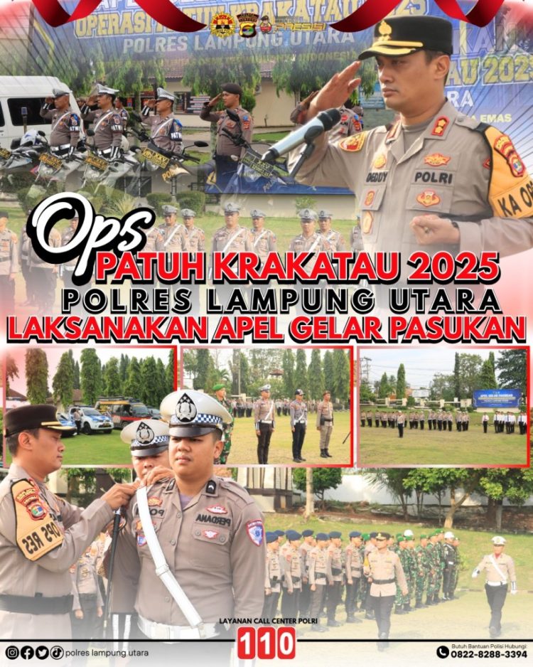 Operasi Patuh Krakatau 2025 Dimulai, Polres Lampung Utara Gelar Apel Pasukan