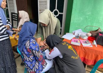 Polres Pesawaran dan Puskesmas Bernung Kolaborasi Gelar Posyandu Balita, Cegah Stunting Sejak Dini