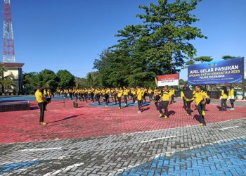 Bangun Semangat dan Kekompakan, Polres Pesawaran Gelar Olahraga Pagi Bareng Personel