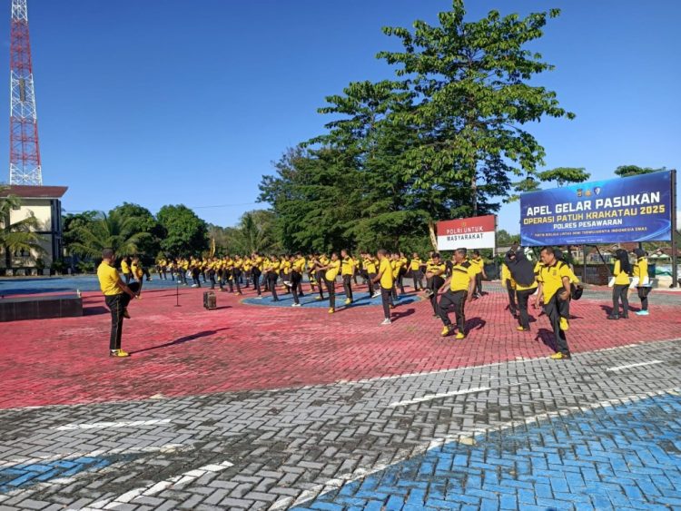 Bangun Semangat dan Kekompakan, Polres Pesawaran Gelar Olahraga Pagi Bareng Personel