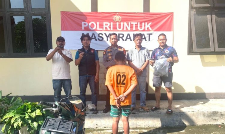 Polsek Wonosobo Bersama Warga Berhasil Lumpuhkan Pelaku Curanmor Bersenjata Tajam di Tanggamus