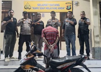 Polsek Pugung Bersama Warga Berhasil Tangkap Pelaku Curanmor di Tanggamus