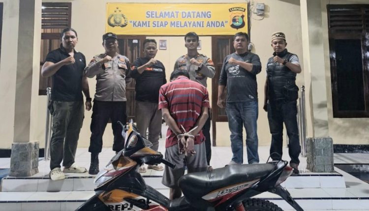 Polsek Pugung Bersama Warga Berhasil Tangkap Pelaku Curanmor di Tanggamus