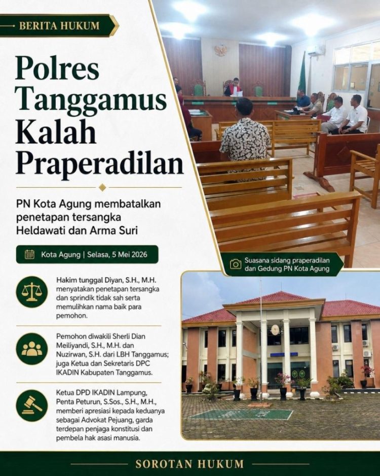 Kemenangan Praperadilan di Kota Agung Jadi Sorotan, IKADIN Nilai Advokat Tegakkan Keadilan