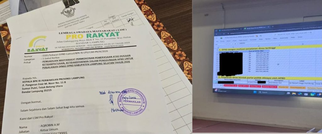 “Uang APBD adalah Uang Rakyat”, LSM PRO RAKYAT Desak Transparansi Perjadin DPRD Lamsel