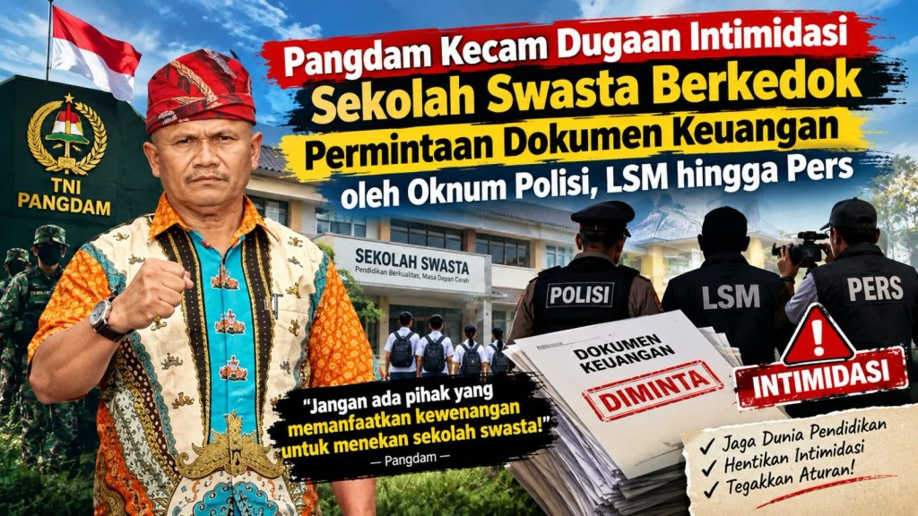 Pangdam Soroti Dugaan Penyalahgunaan Pengawasan, Sekolah Diminta Tak Hadapi Tekanan Sendirian