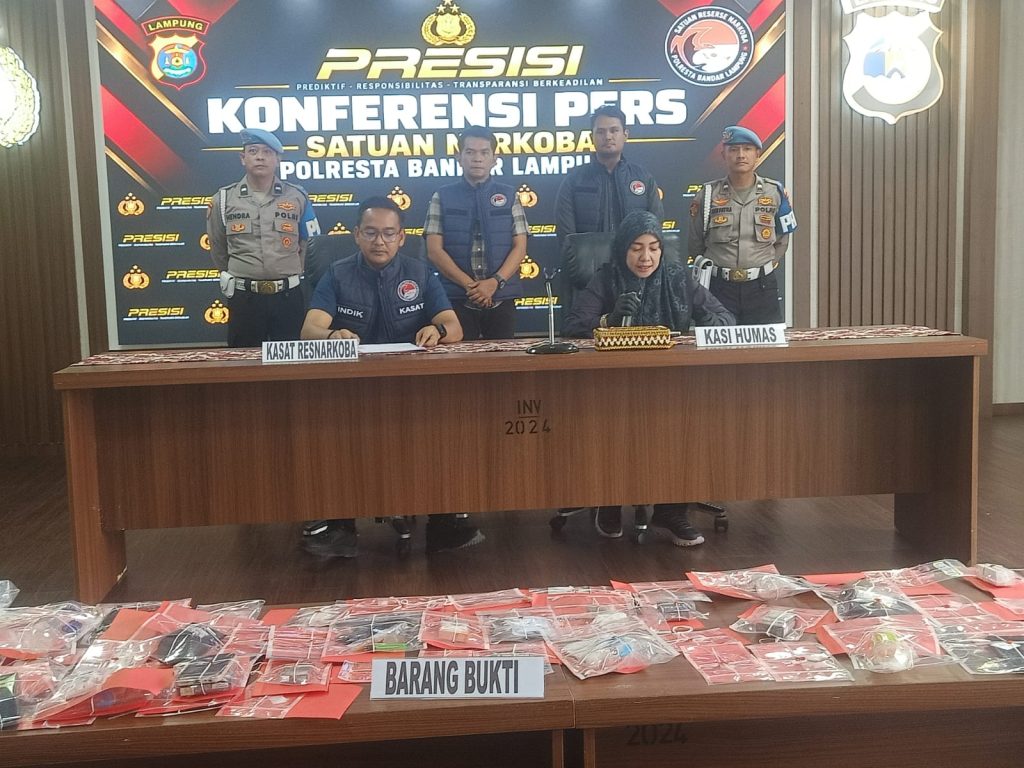 Jaringan Narkoba Dibongkar, 72 Kasus dan 100 Tersangka Terungkap di Bandar Lampung
